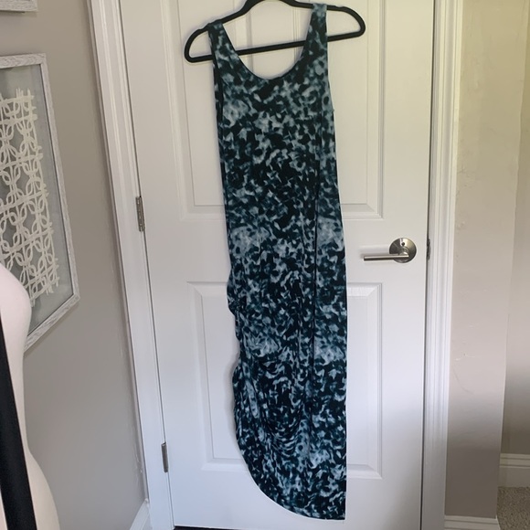 Soma maxi dress with drawstring ruching side blue and black size xs - Picture 4 of 8
